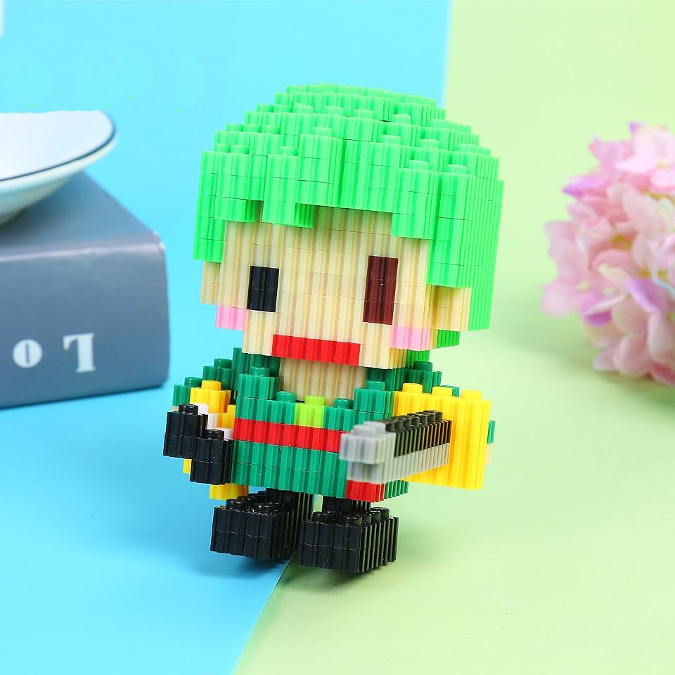 Bloques mágicos pirata mono D Luffy Chopper Zoro Portgas · D · Ace Micro diamante ladrillo para Juguetes de bloques de construcción