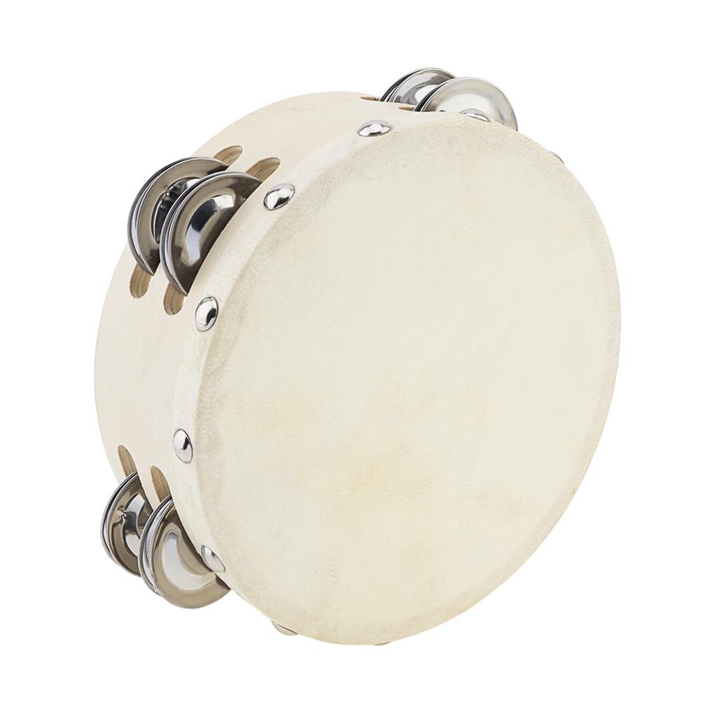 Holz Doppelreihe Schellen Tamburin 6 8 10 Zoll Schaffellkopf Handglocke Handtrommel Schwerlast Kirche Tanzparty KTV Professionelles Rhythmusinstrument