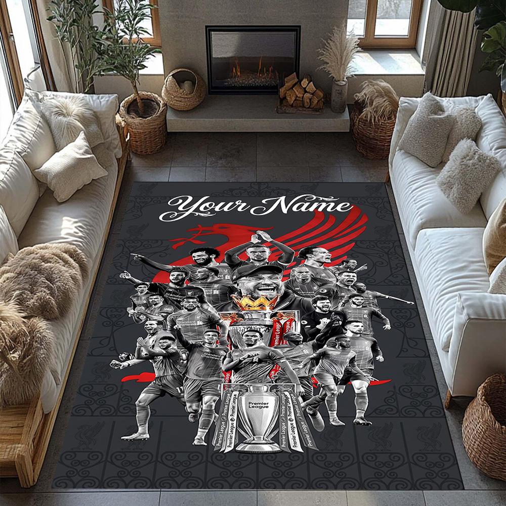 Liverpool Fc Personalized Name Floor Mat Perfect For Dining Room Decorate Room Game Room Playrooms Antislip Carpet Office Home Decor