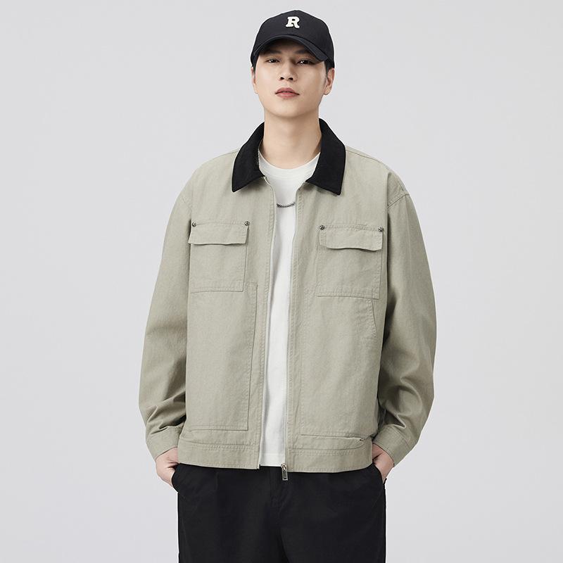 Jacket Jacket Men's Work Pocket New Style Lapel Loose Casual Sports Teen Couple Style