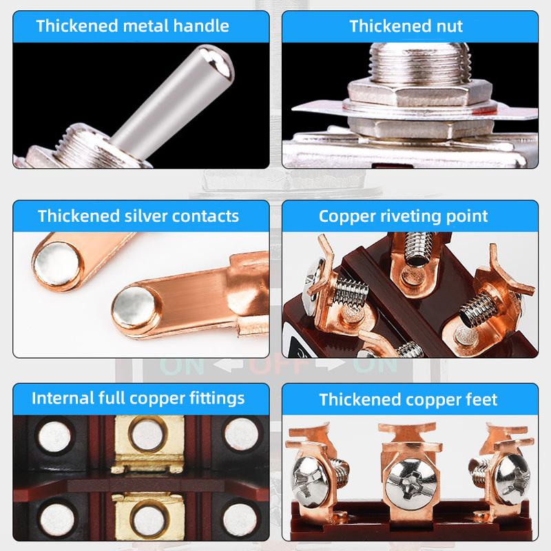 32A250V Switch Silver Dot Rocker Switch 6-pin 3-gear Twist Switch Toggle Switch E-SG1322 1021 1122 1221 1321 SPST Rocker Switch