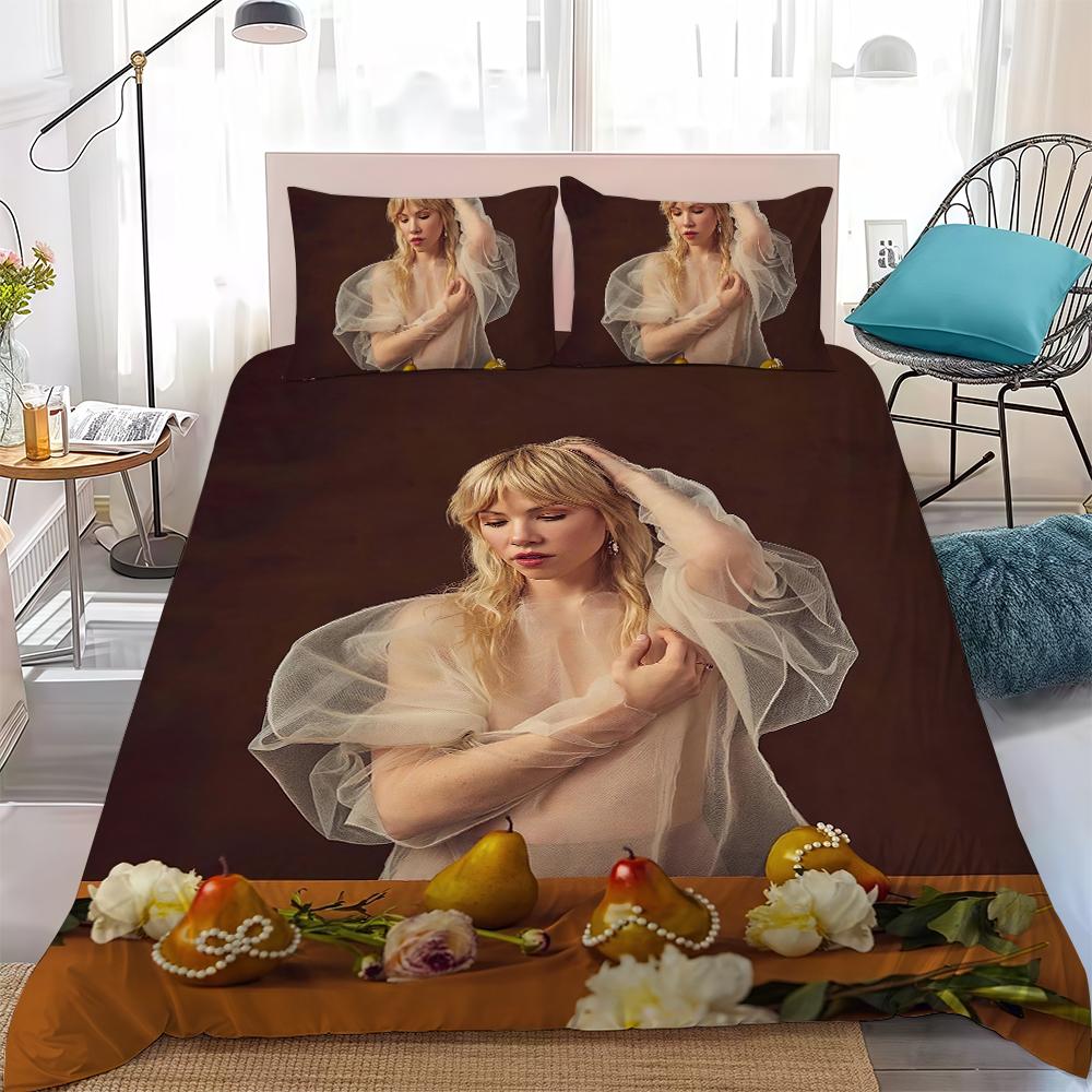 Sängerin Carly Rae Jepsen Bettwäsche-Set Home Style Bettwäsche Weiche Baumwolle Wäsche Bett 3-teiliges Set Studentenwohnheim Geschenk