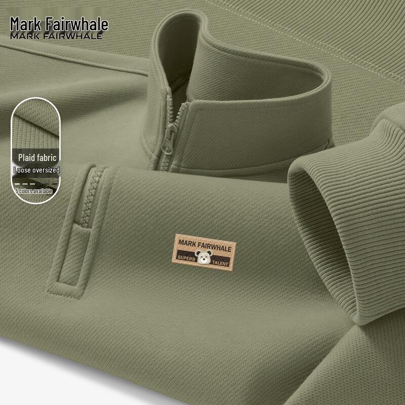 Mark Fairwhale Men's American Trend Half-Zip Stand Collar Sweatshirt