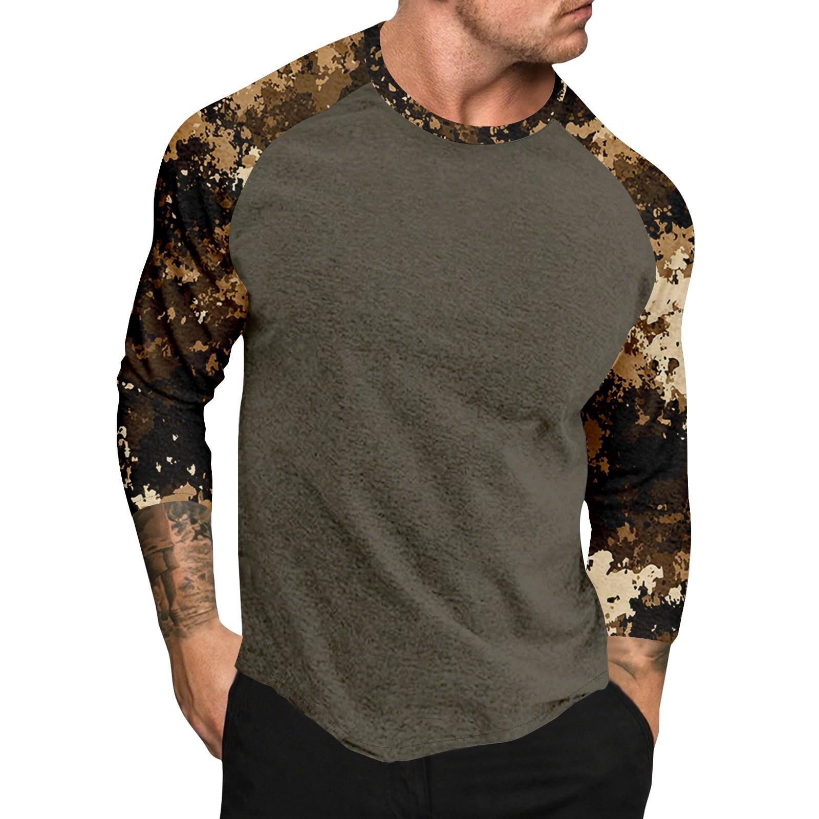 

Camouflage Style Printed Raglan Sleeves Men s Short Sleeved Top XL