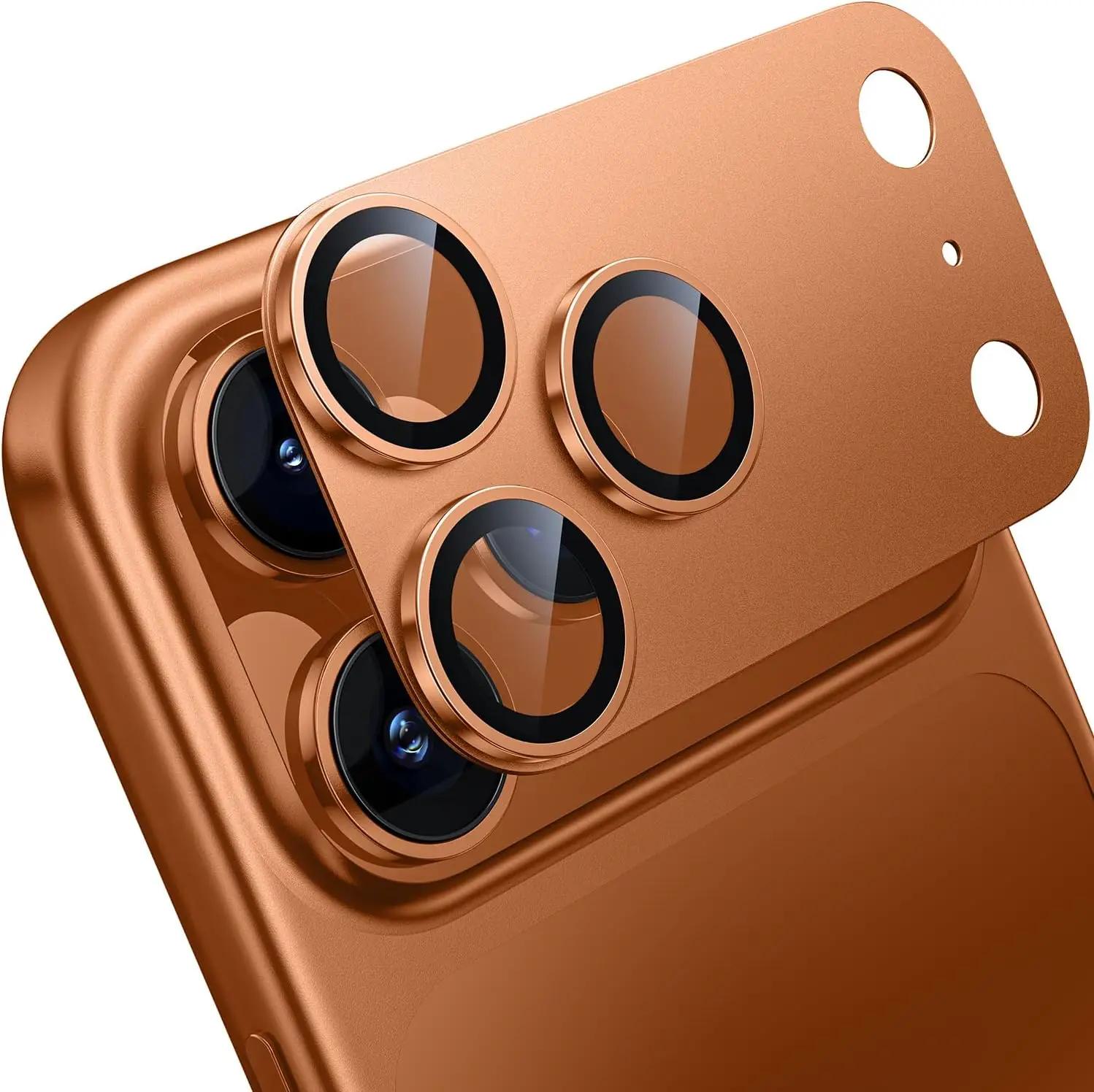 

Наклейка на камеру для iPhone 17 Pro Max та 17 Pro Max – Захисна плівка для об єктива з матового металу з повним покриттям Apple 17 Pro Max помаранчевий
