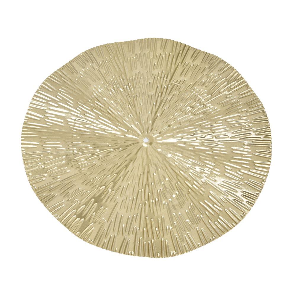 Golden Metal Wall Hanging Iron Circular Wall Ornament Round Iron Wall Art Living Room Wall