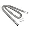 200cm Stainless Steel Exhaust Pipe with Two Clips Air Diesel Heater Car Parking Exhaust Pipe for Power Generators Car Heating