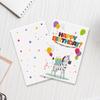 6 Cards+6 Envelopes Birthday Greeting Cards English Blessings Small Cards Party Decoration Cards with Envelopes
