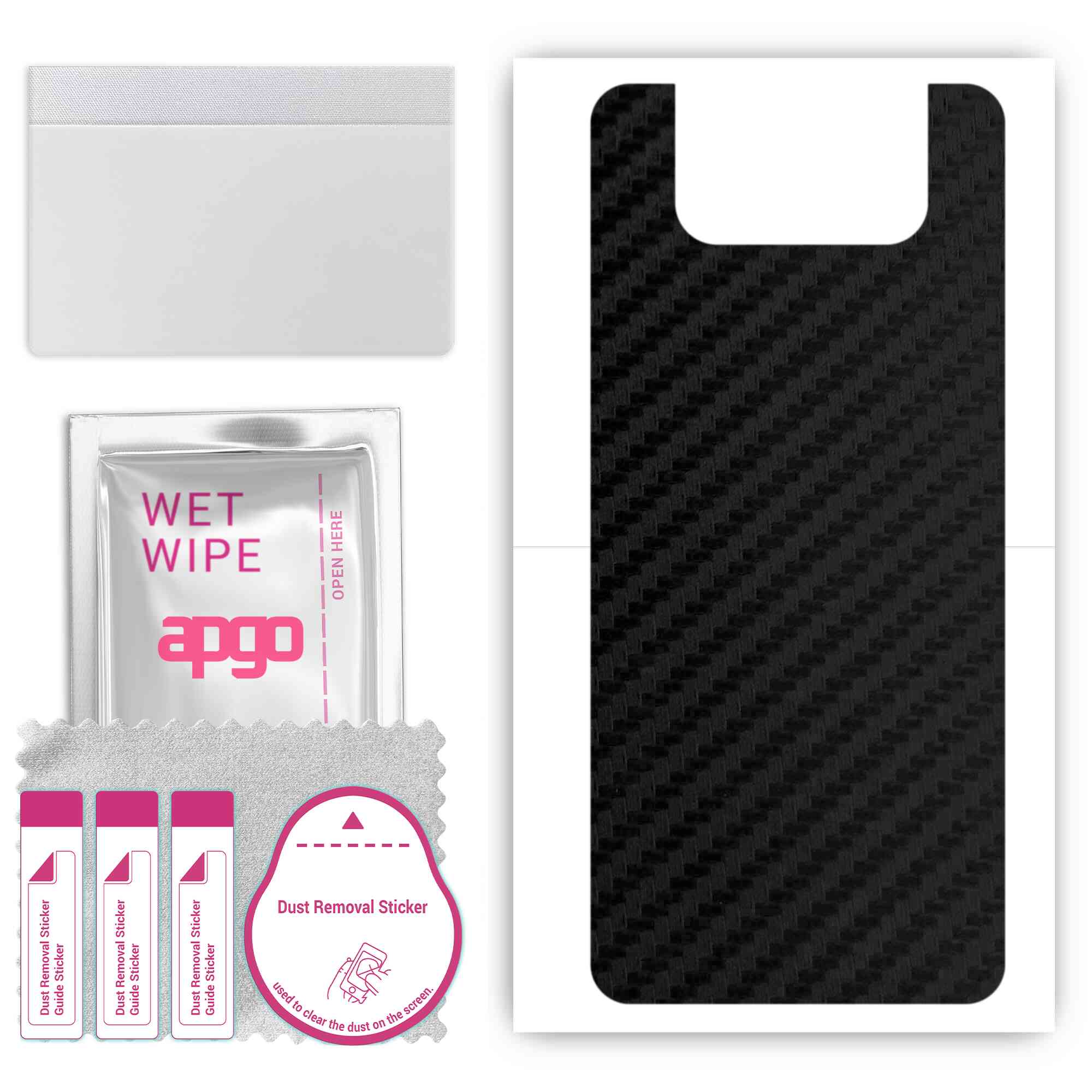 

apgo Protective Skin Sticker for the back compatible with Asus Zenfone 7 ZS670KS, Wrap Film, Foil, Vinyl - Pattern Carbon Black