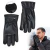 PU Leather Touch Screen Gloves Warm Driving Gloves Cold Proof Skiing Gloves Outdoor Sports