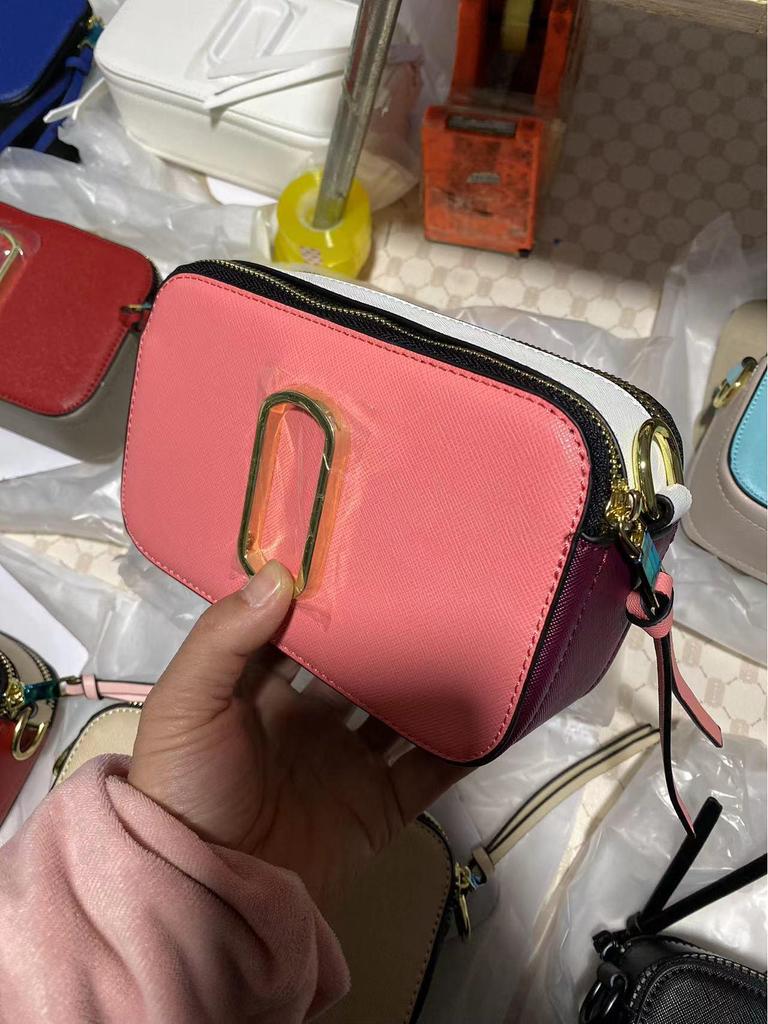 Women's 2025 Trendy Colorblock Wide Strap Camera Crossbody Bag with Double Zipper