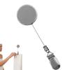 Automatic Retractable Rebound Towel Rack No-Drill Self-Adhesive Wall Mounted Hand Towel Holder with Stainless Steel Cable Clamp