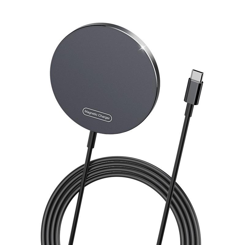 Aluminum Alloy 15W Ultra-Thin Magnetic Wireless Charger, QI Fast Charging Compatible