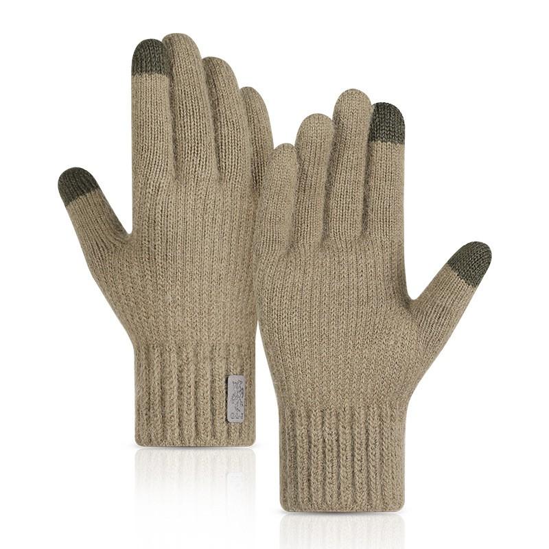 Unisex Winter Cycling Gloves With Touchscreen Compatibility Warm Alpaca Wool Blend Knit Outdoor Riding