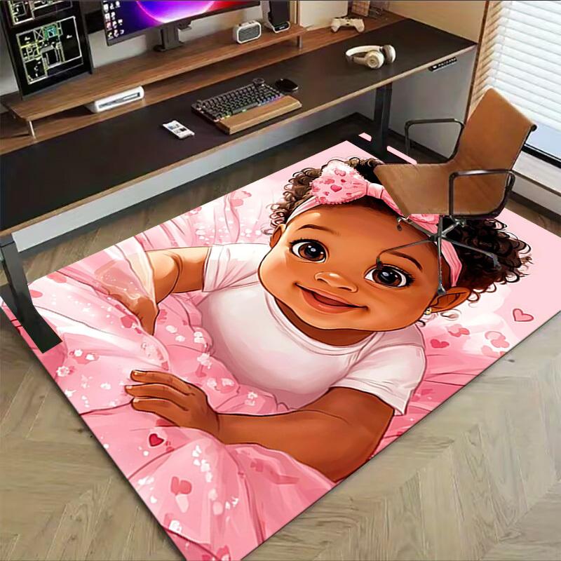 1PC Pink Heart Print Extra Large Non-Slip Floor carpet, Office, family, bedroom, Studio - Large Area RugJ0402