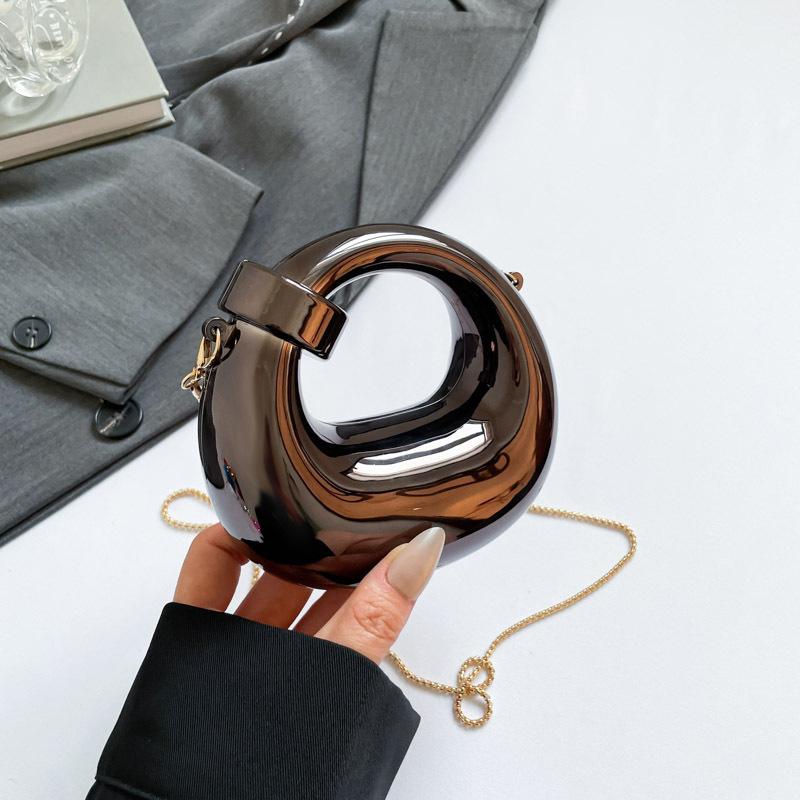 

Bag Women s Color Handheld Dumpling Bag 2025 Summer New Personality Chain One Shoulder Crossbody Crescent Bag