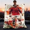 1pc Footballer, Artwork Outdoor Soft Blanket Ultra Plush, Warm, Versatile, and Easy Care for Camping, and