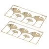 2Pcs Gold Metal Leaf Wall Decor 3D Modern Simple Clear Texture Metal Leaf Hanging Decoration with
