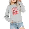 Kids' Fashion Loose-Fit Casual Long-Sleeve Christmas Print Oversized Crewneck Sweatshirt