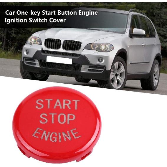 Car Engine Start Stop Switch Button Cover for E Chassis 3 Series E90 E91 E92 E93 5 Series E60 2004-2009 X1 E84 X3 E83 X5 E70X6 E71X6 E72(Red)