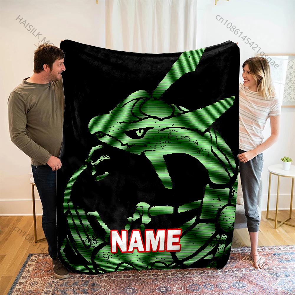 Pokemon Rayquaza Printed Blanket with Name or Text- Ultra Soft & Cozy Gift Present,Warm Lightweight Throw for Bed,Couch & Travel
