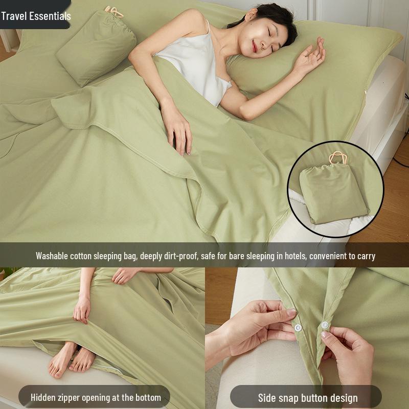 Portable Travel Sleeping Bag & Bed Sheet Set - 3-Piece Duvet Cover for Outdoor and Business Trips