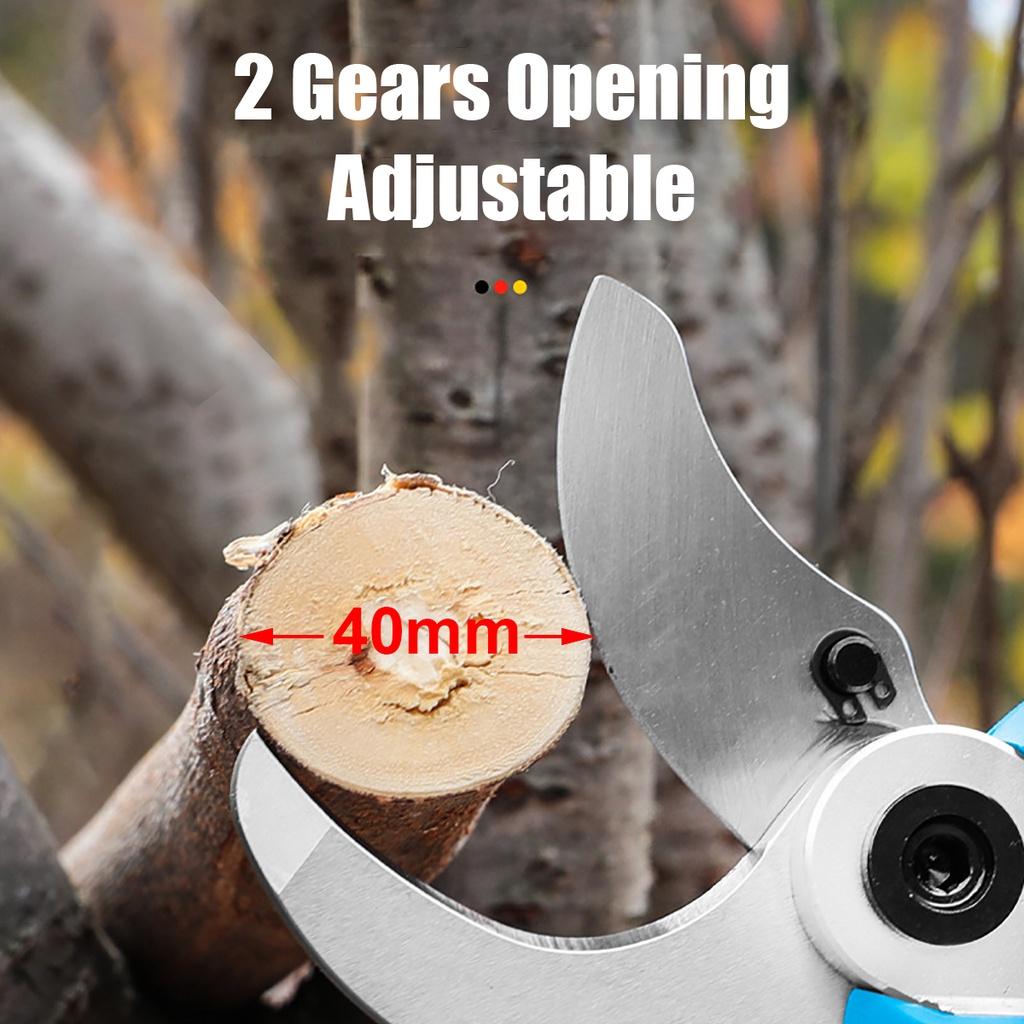 21V 40MM Electric Pruner Battery Pruning Shear Garden Scissors Trees Secateurs Cutter Shear Professional Cordless Pruner