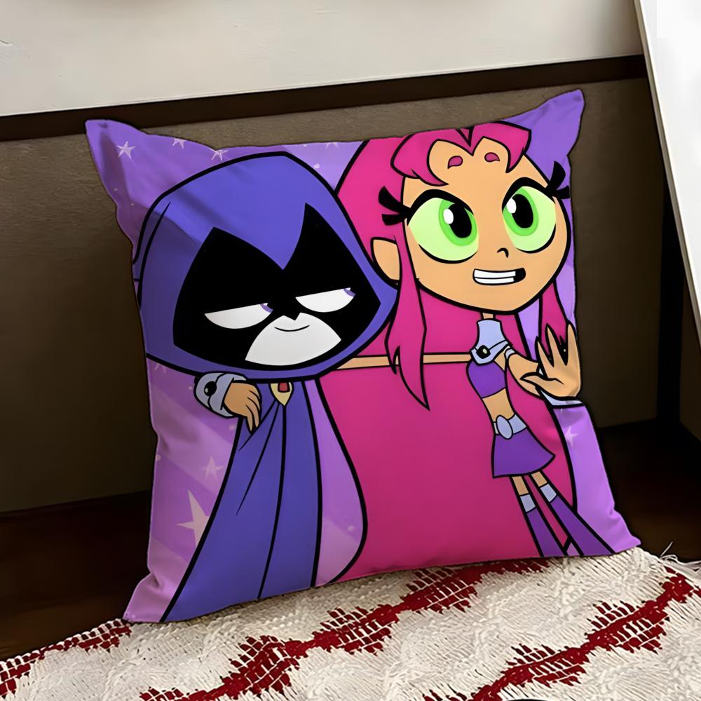 

Anime TTeen TTitansS Go Cushion Cover Reversible Soft Durable Pillow Cover Home Car MultiScene Use for Daily Comfort 30X30cm