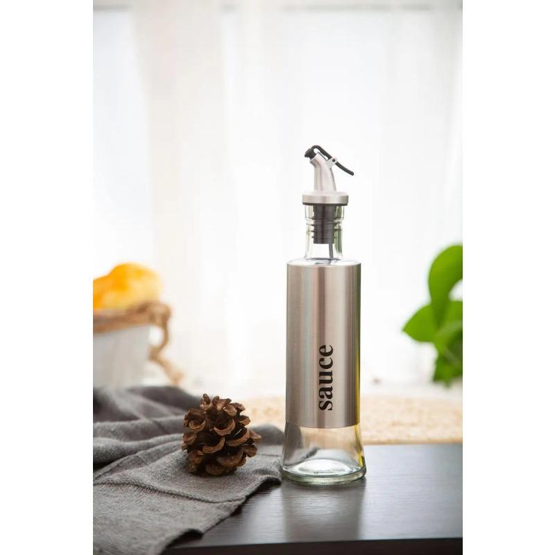 

Нержавеющая сталь герметичный соевый соус уксус масло графин диспенсер для хранения приправ стеклянная бутылка кухонные гаджеты