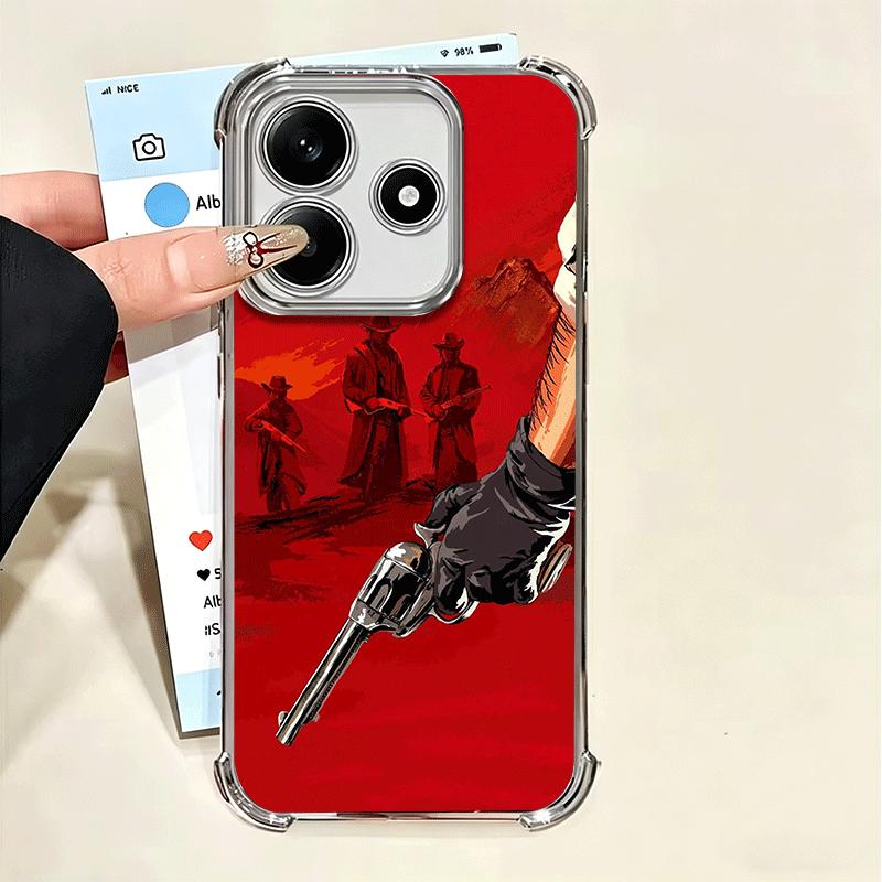 Red Dead R-Redemption Plating Phone Case For Xiaomi Poco X5 X6 X7 X8 Pro Max F8 Ultra F7 M8 M7 M5S Redmi 15C 15 14C 13C 13 X3 12