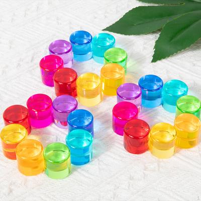 Acrylic GEM Stacking Blocks Educational Cylinder Development,Rainbow Stacker,Translucent,for