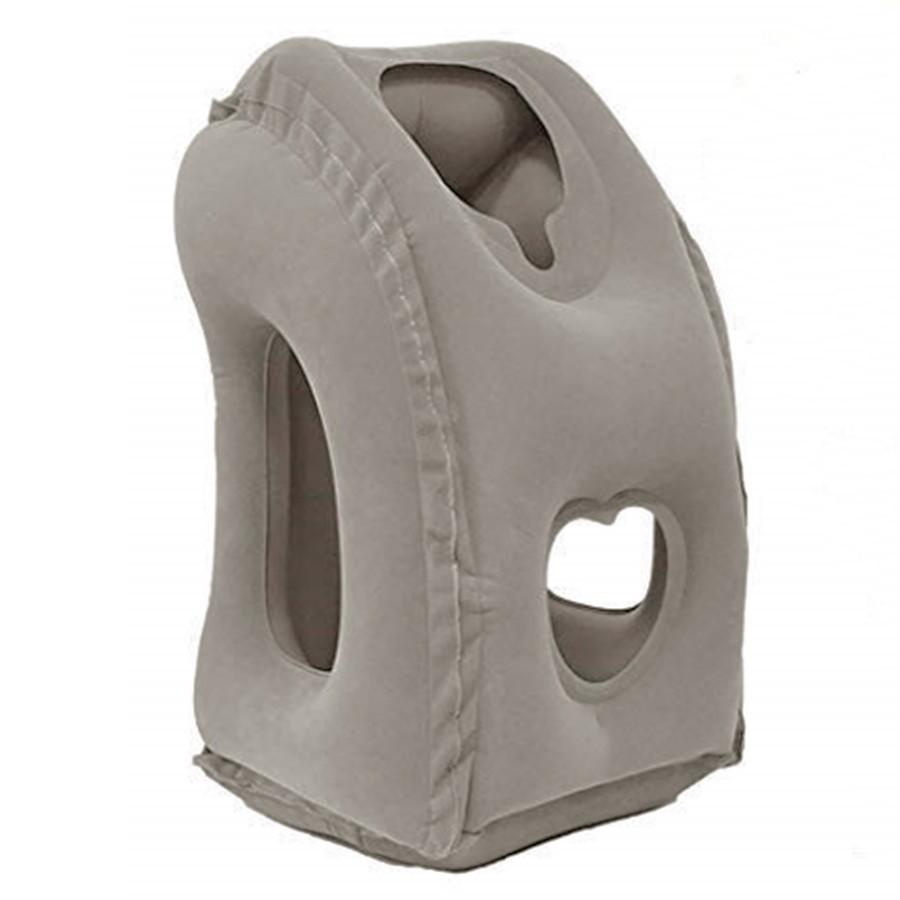 

1шт надувная дорожная подушка, подушка для самолета с запатентованной конструкцией клапана, дорожные аксессуары с поддержкой шеи и головы, путешествия серый