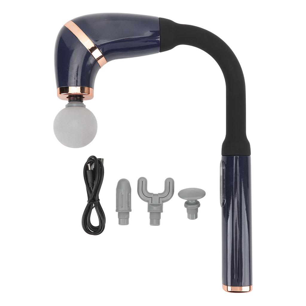 Massage Gun with Extension Handle U Shaped Deep Tissue 4 Massage Heads 6 Speed Levels Percussion Mas