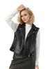 European & American Women's Short Leather Lapel Jacket: Autumn Fashion Vest Coat with Custom Patterns
