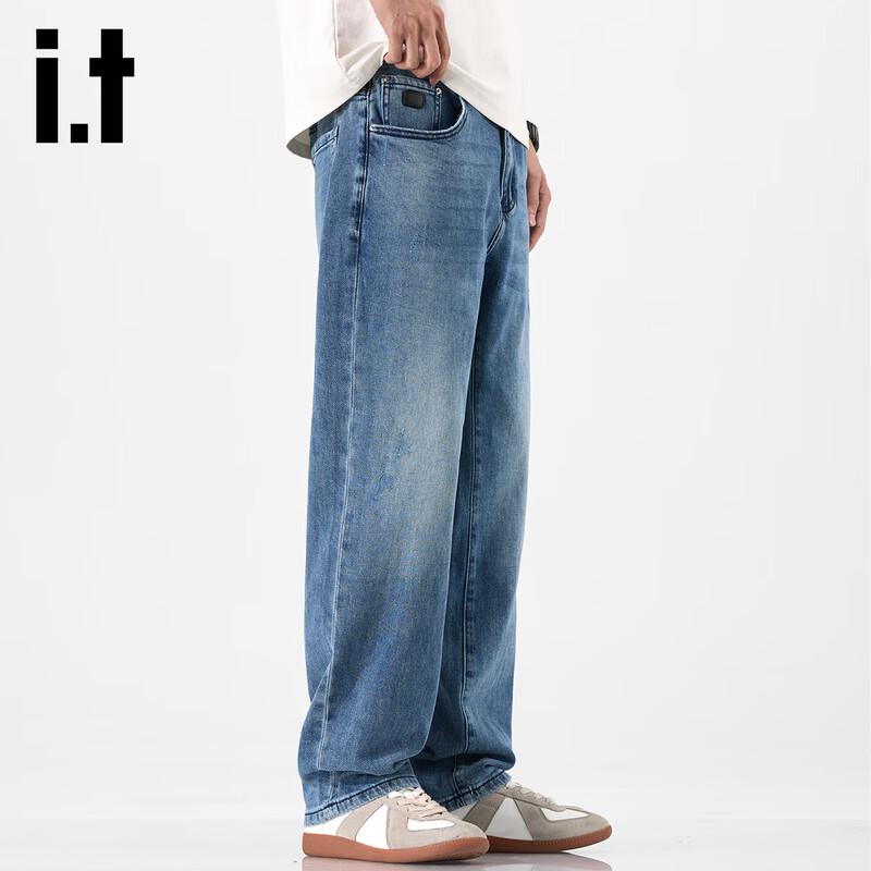 Izzue IT Men's American High Street Straight-Leg Stretch Jeans