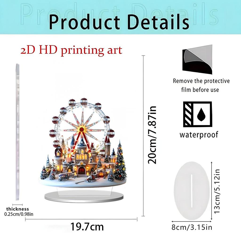 Rotating Christmas Carousel 2D Acrylic Standee - Festive Gift & Home Decoration