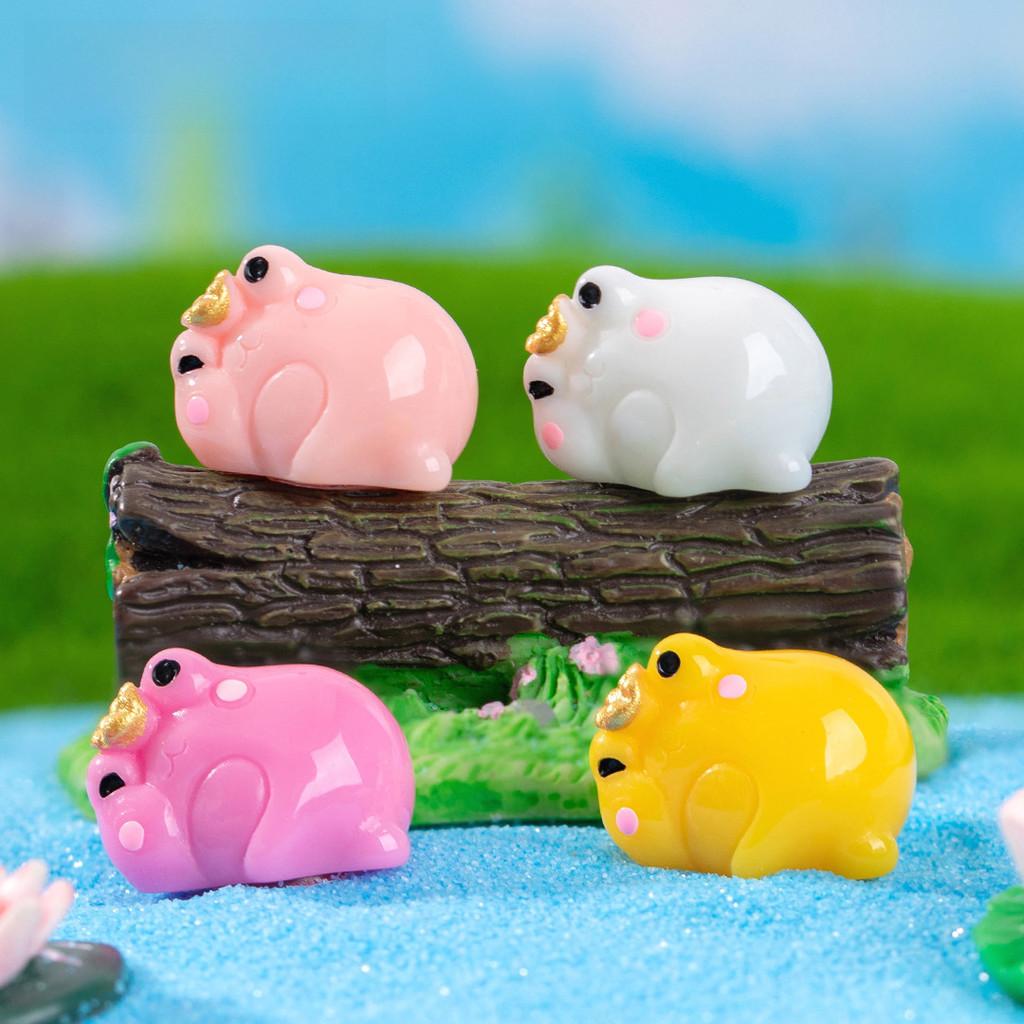 Charmante Harz-Froschfigur mit Krone für Miniatur-Moosgärten und Tischdekoration