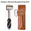 Bushcrafts Hand Auger Wrench Portable Outdoor Survival Spirals Drill Wood Drill Cores Punches for Camping and Wilderness