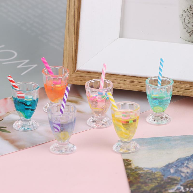 1/2/5pcs Doll House Home Furnishings Lovely Straw Drink Cup Model Mini Coffee Juice Milk Cups Miniature Dollhouse Mugs Drinks