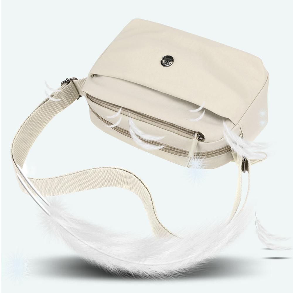 Large Capacity Square Crossbody Bag Multi-layer Single Shoulder Bag Nylon Messenger Bag  Shopping