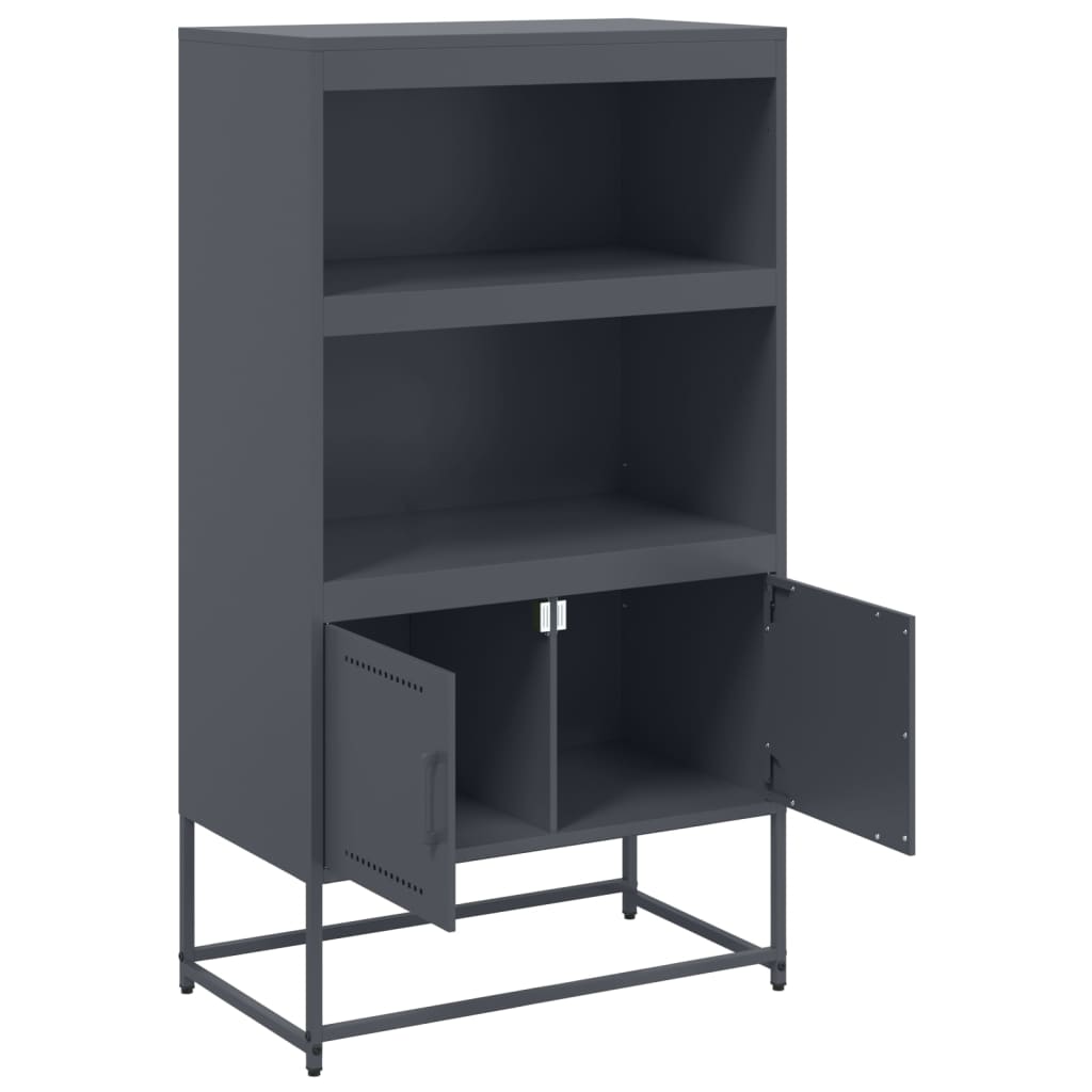 Highboard Anthracite 68.5 X 38.5 X 123.5 Cm Steel