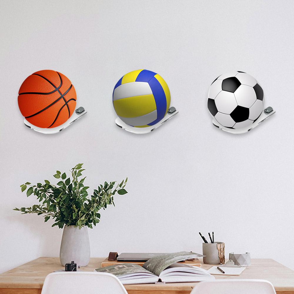 Wall Mount Basketball Bracket Holds Space Saving Soccer Display Rack  Volleyball Rugby