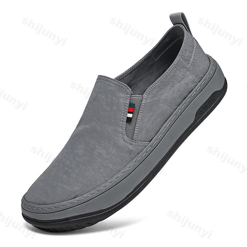Fashion Men's Shoes Ice Silk Cloth Canvas Shoes Casual Sneakers 2025 Breathable Men Trend Slip On Platform Student Zapatillas Tenis