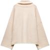 ZARA Gold Trim V-Neck Comfortable Long Sleeve Knit Sweater Women tops Nude 05536140-35