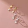 925 Silver Needle Clover Hoop Earrings Trendy Elegant Wedding Party Eardrop Jewelry Accessories Gift for Women Girls