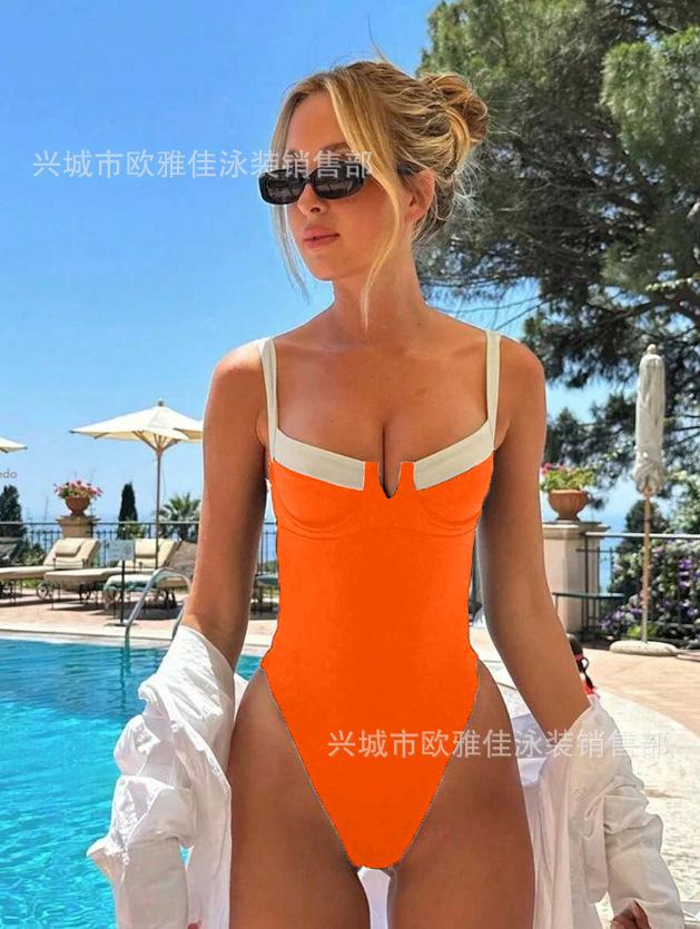 

One-piece swimsuit women s bikini new women s splicing swimsuit bikini XL