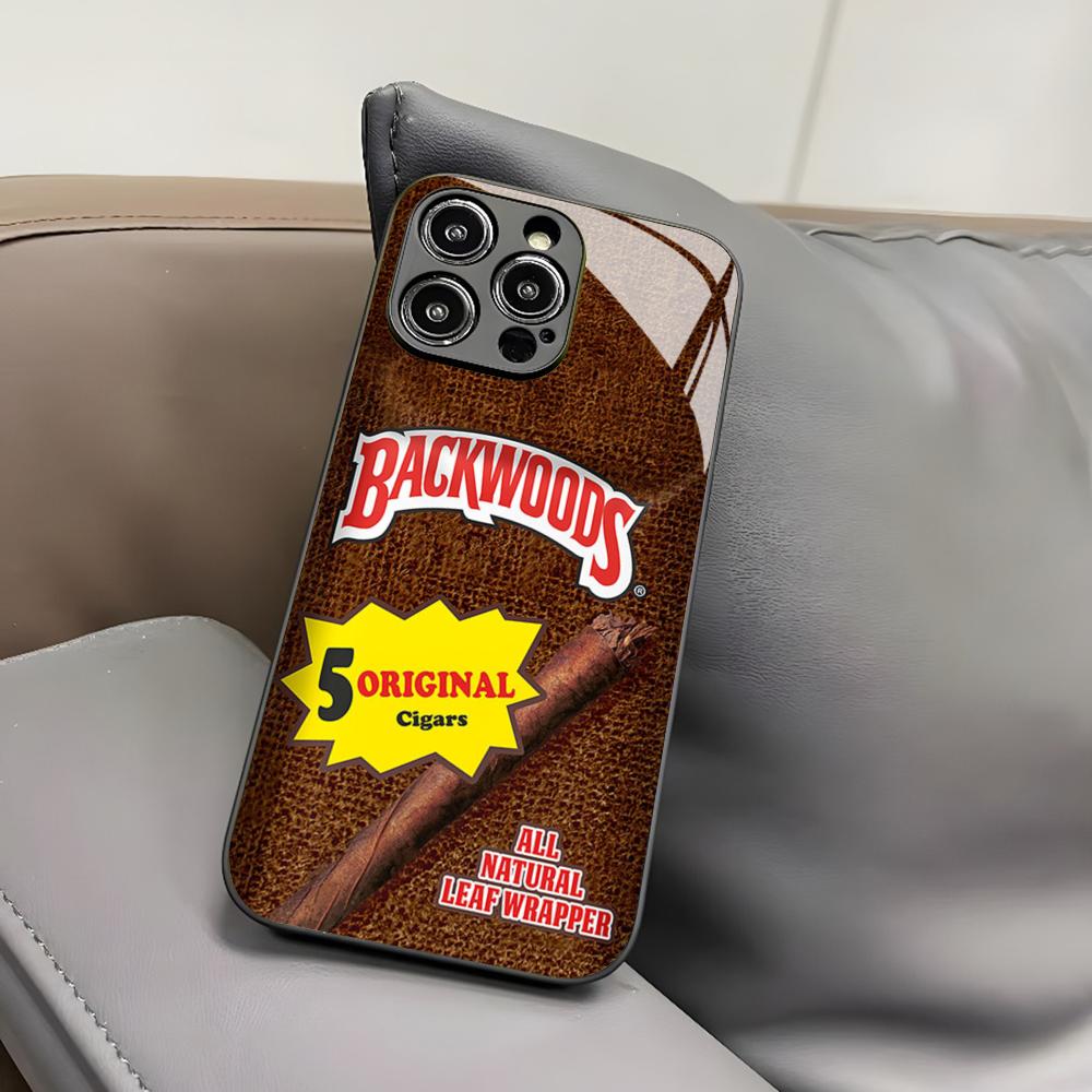 

Backwoods Cigars Phone Case for Iphone 17 Air 16 15 14 12 11 13 Pro Max Mini X Xr Xs Puls Black Glass Cover iPhone 12 Pro Max