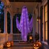 Schwingende Geisterlicht Halloween Dekoration, Großer hängender Schwing mit LED Lichterkette, Leuchtendes Ornament Batteriebetriebene Figur für Außen Innen