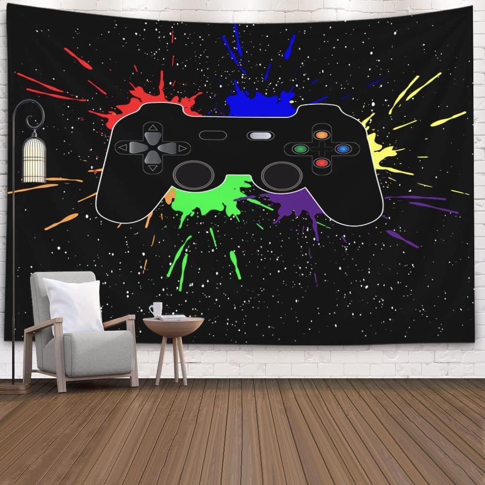 Tapestry of the Crannel gaming joystick and colorful blots 75x100 чёрный