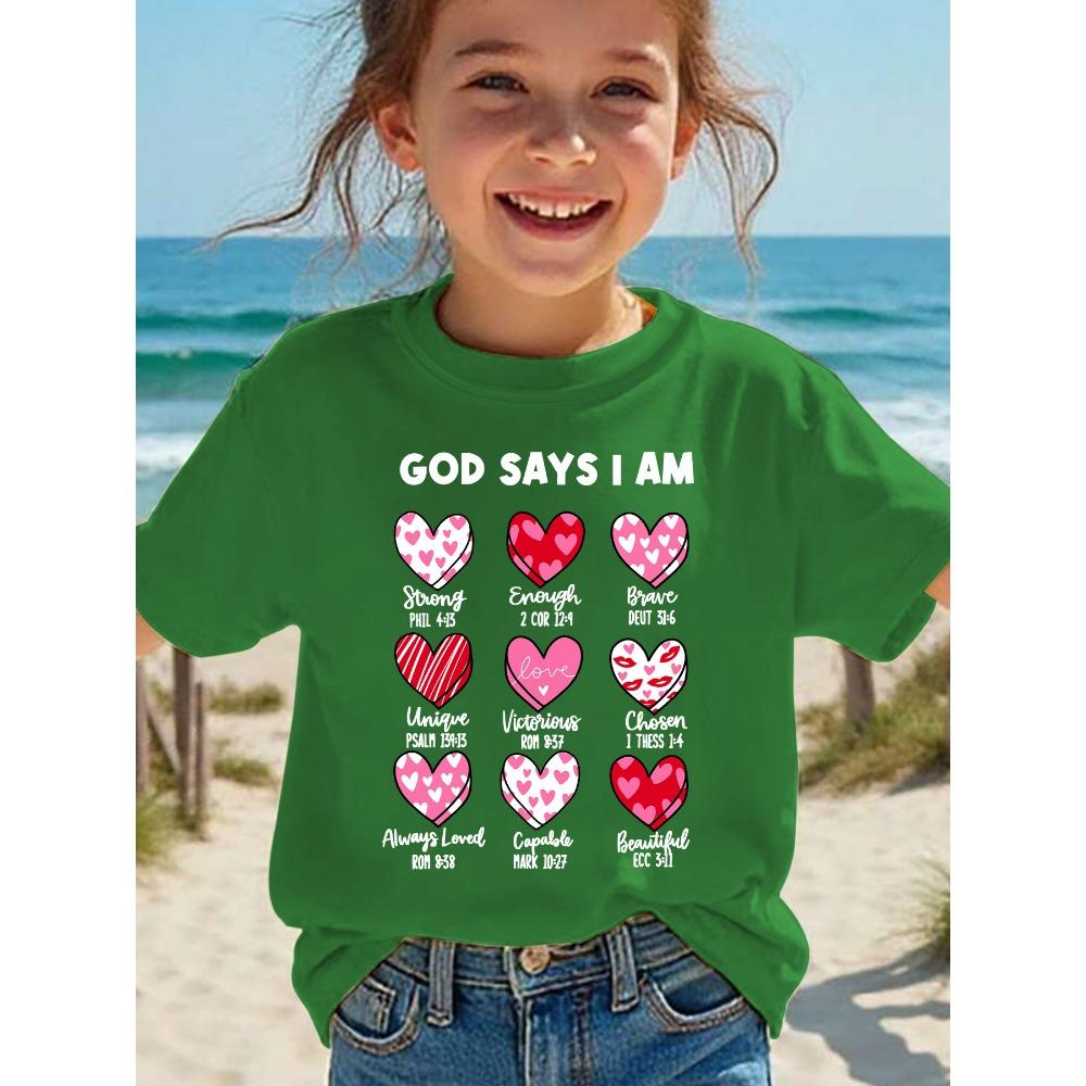 Summer Fashion Girls Short-sleeved T-shirt. Cartoon Pattern Printed Casual Versatile Top